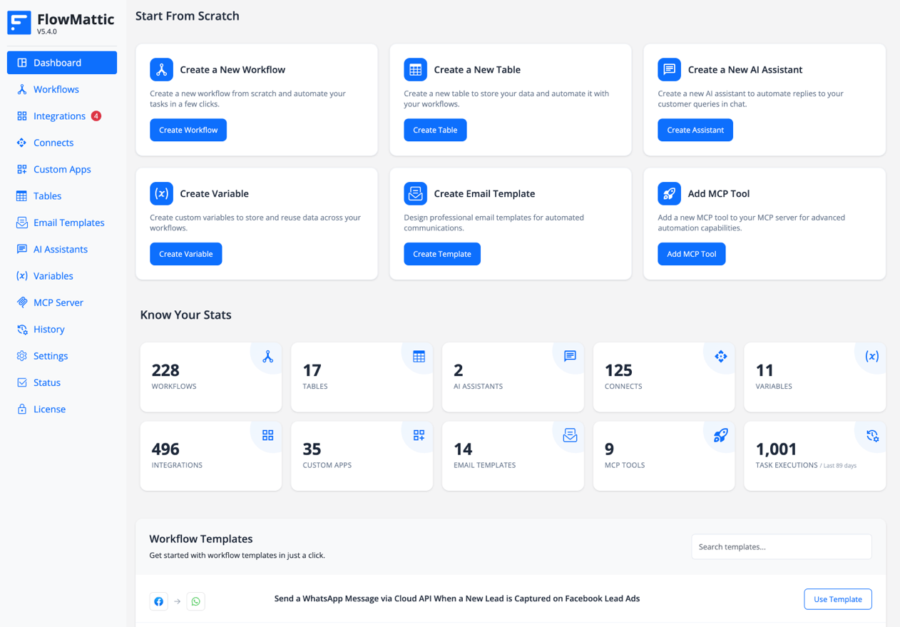 FlowMattic Dashboard
