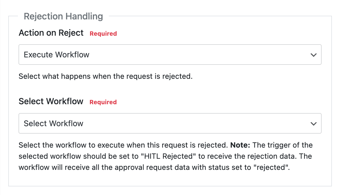 Human in the loop - handle rejection
