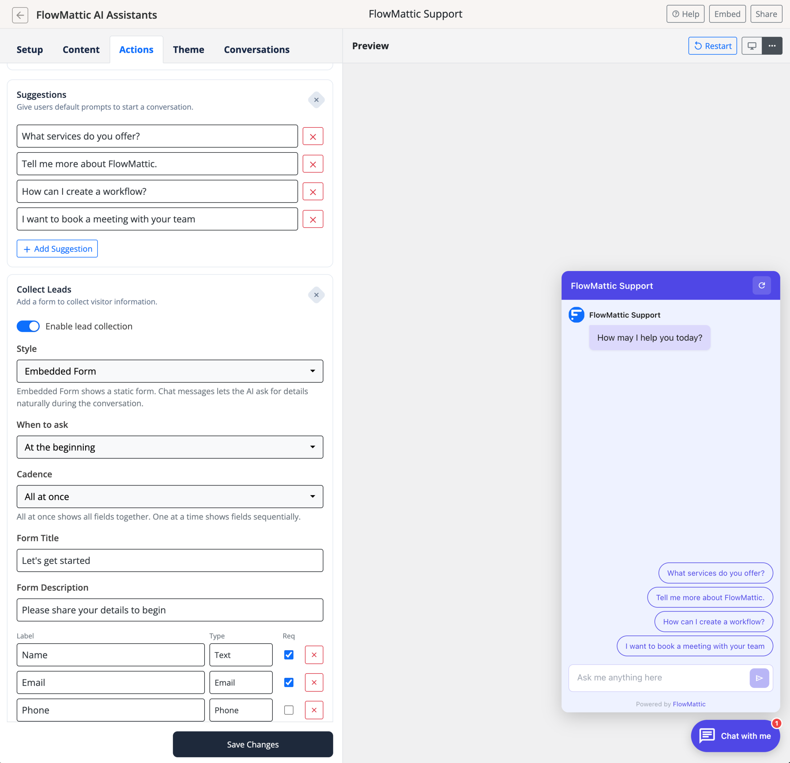 AI Assistants - Actions - Suggestions and Leads
