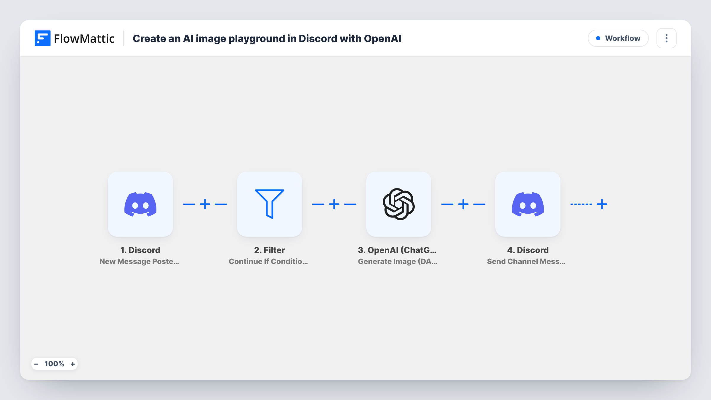 Create an AI image playground in Discord with OpenAI workflow preview