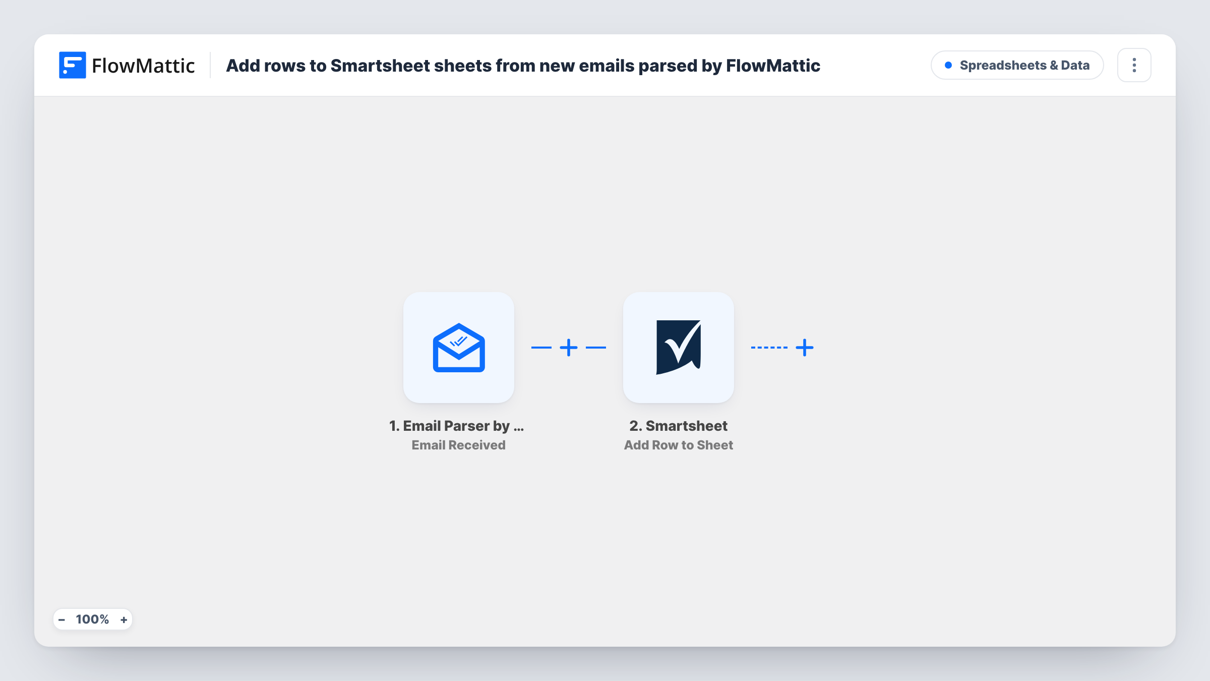 Add rows to Smartsheet sheets from new emails parsed by FlowMattic