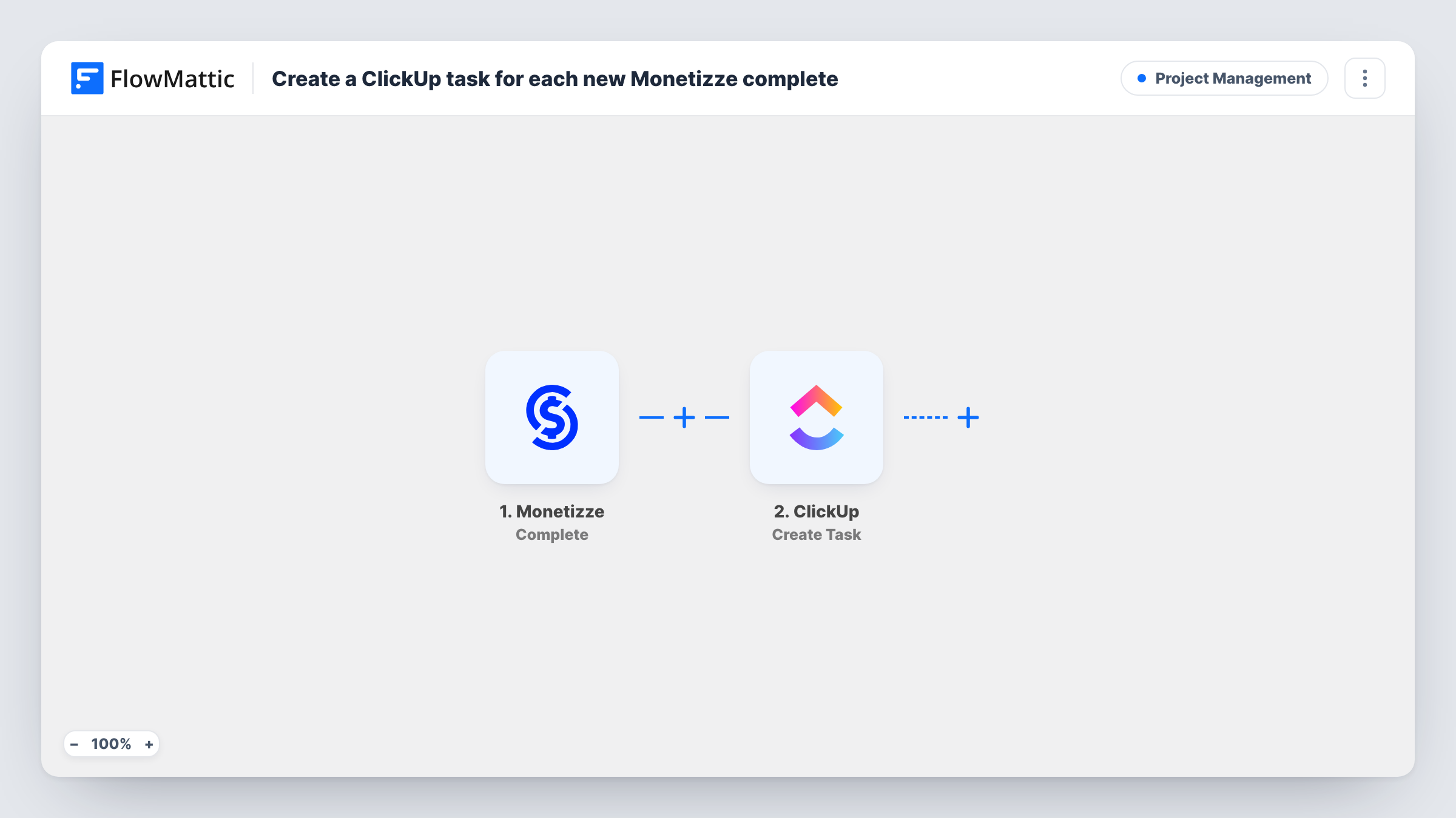Create a ClickUp task for each new Monetizze complete