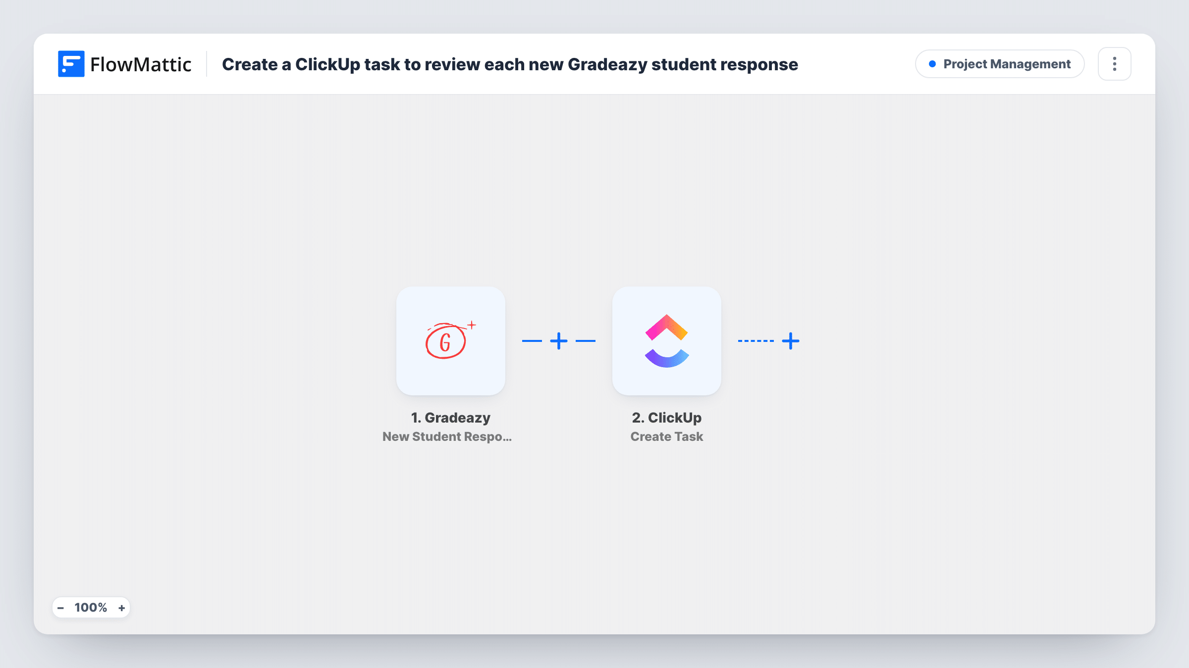 Create a ClickUp task to review each new Gradeazy student response