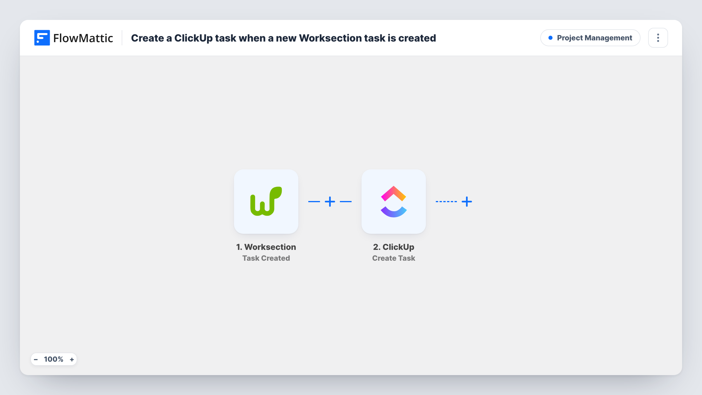 Create a ClickUp task when a new Worksection task is created