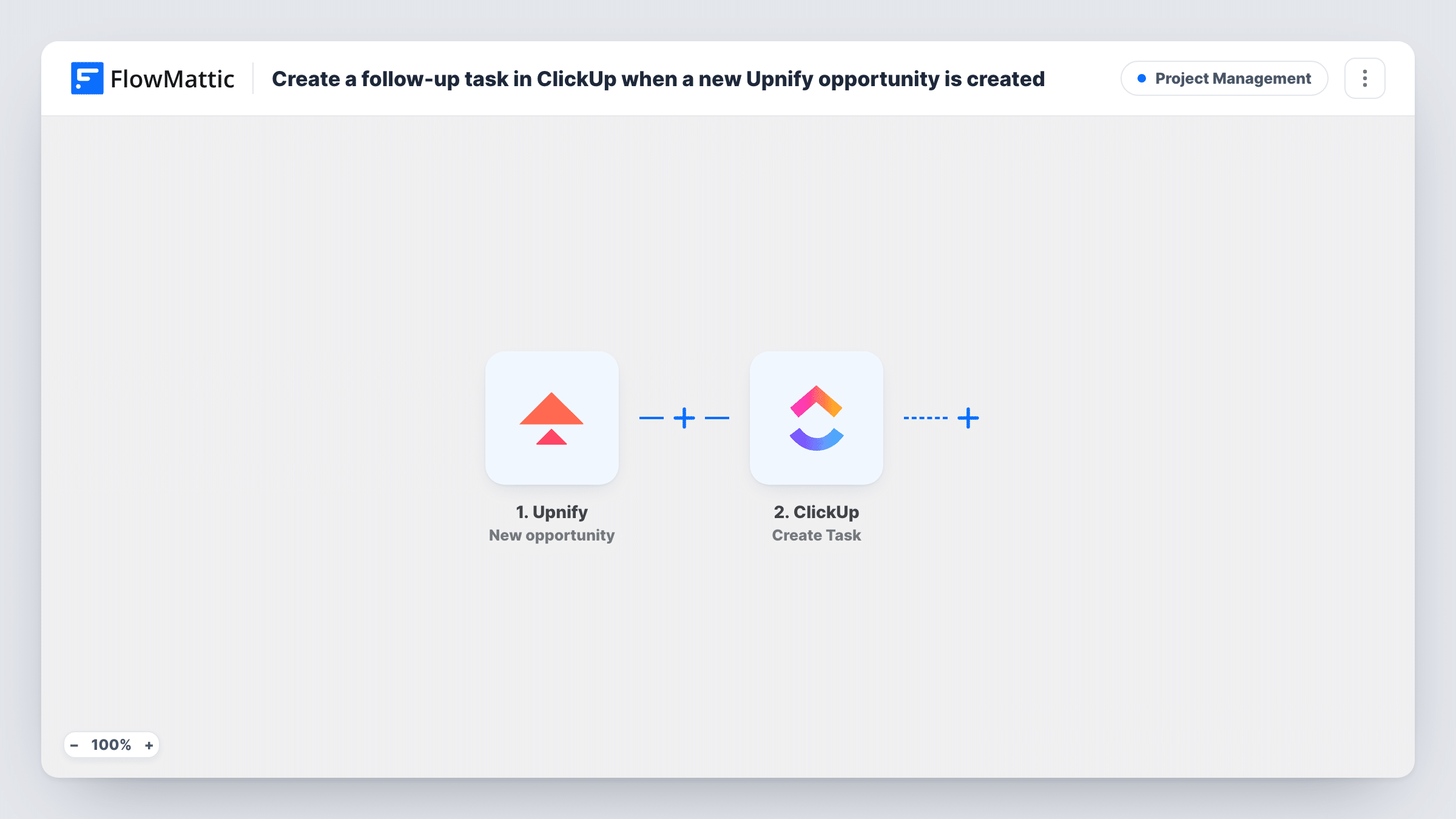 Create a follow-up task in ClickUp when a new Upnify opportunity is created