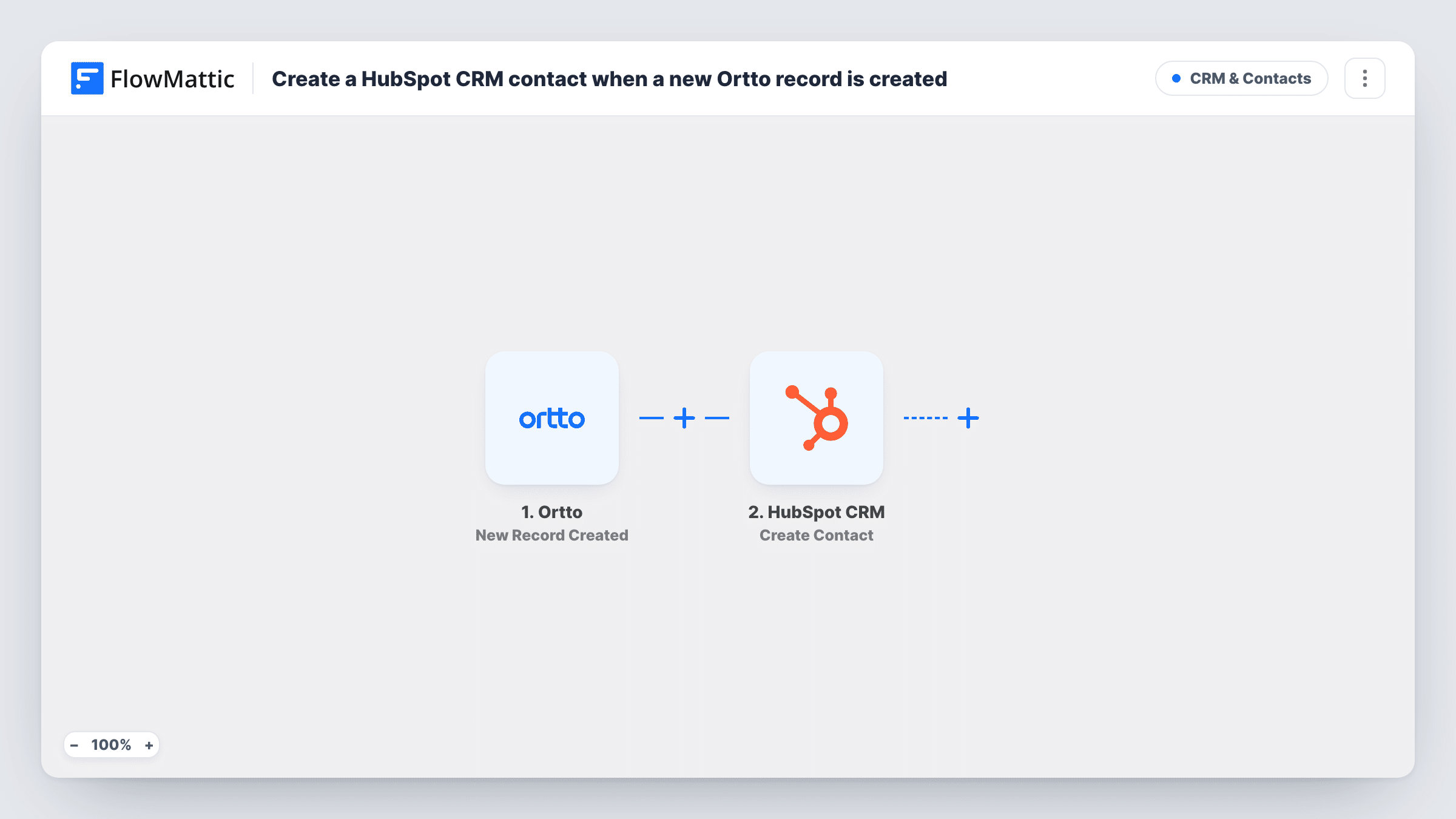 Create a HubSpot CRM contact when a new Ortto record is created