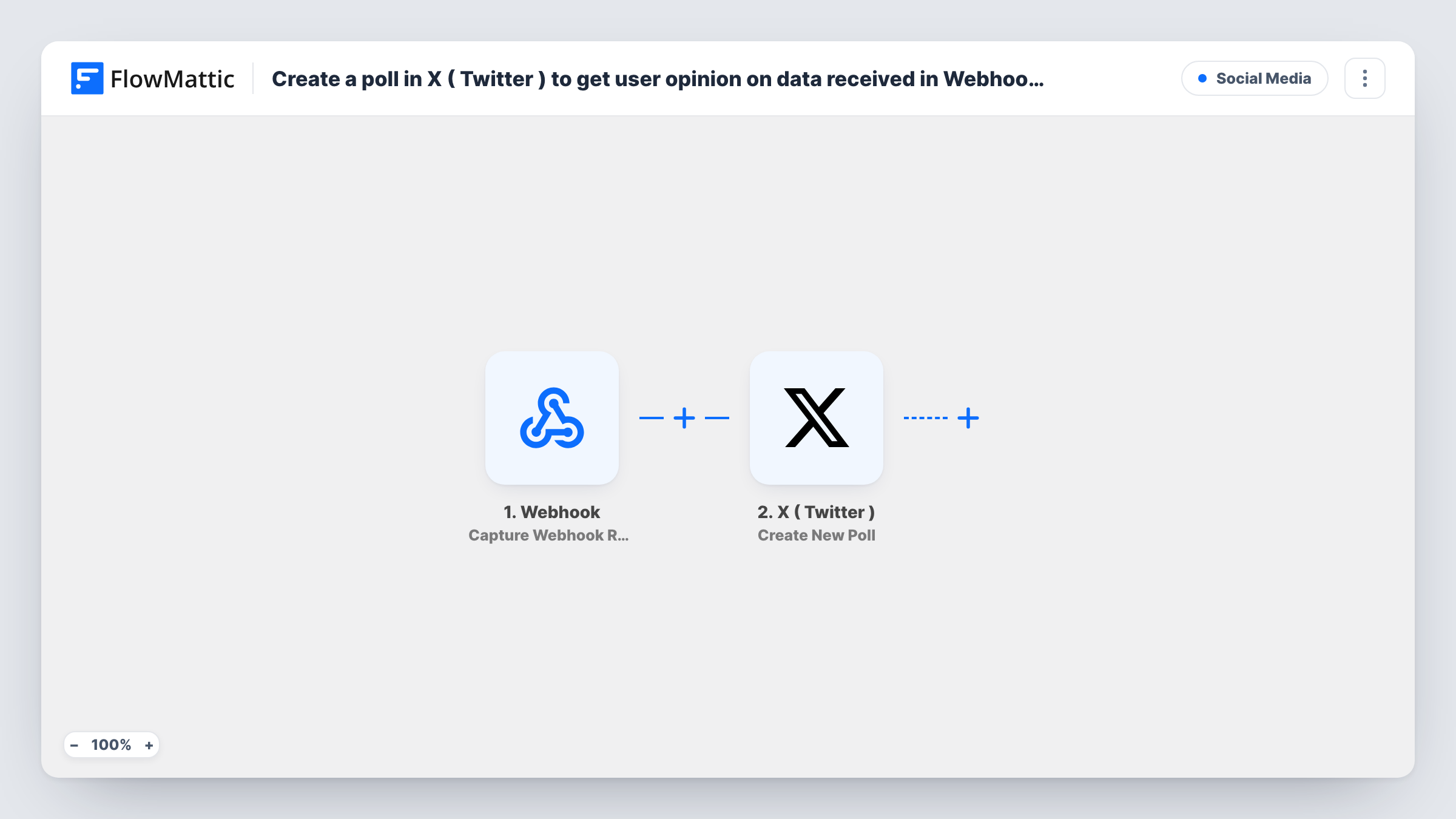 Create a poll in X ( Twitter ) to get user opinion on data received in Webhooks