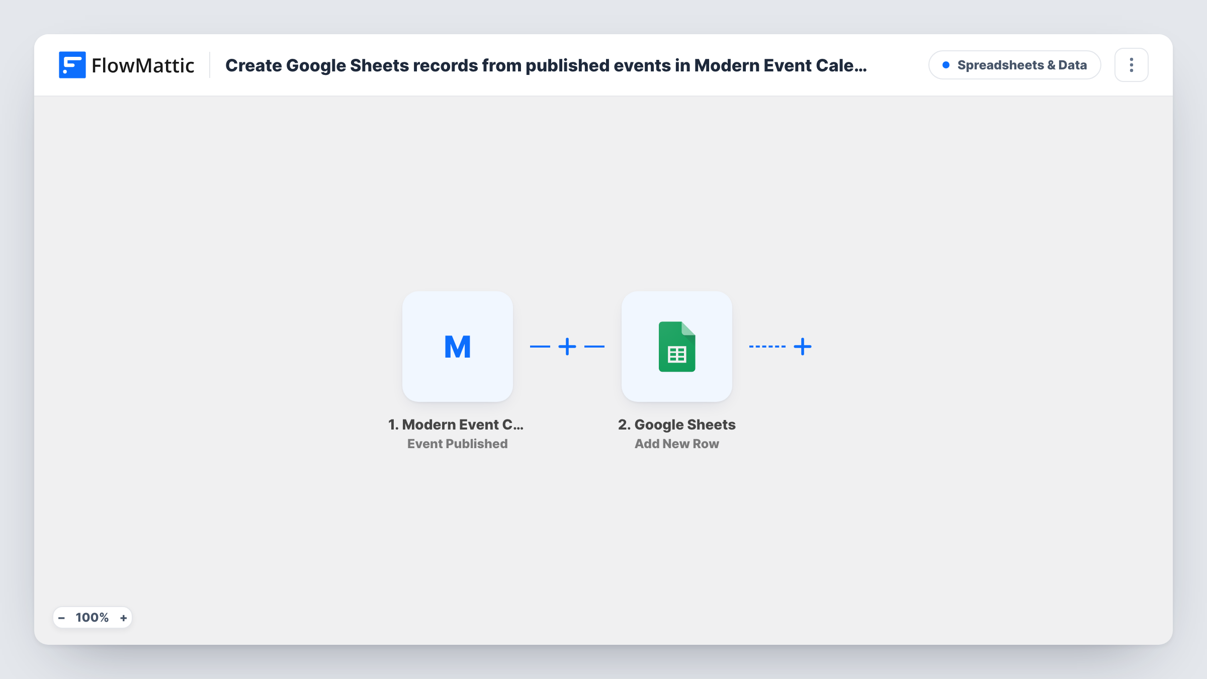 Create Google Sheets records from published events in Modern Event Calendar