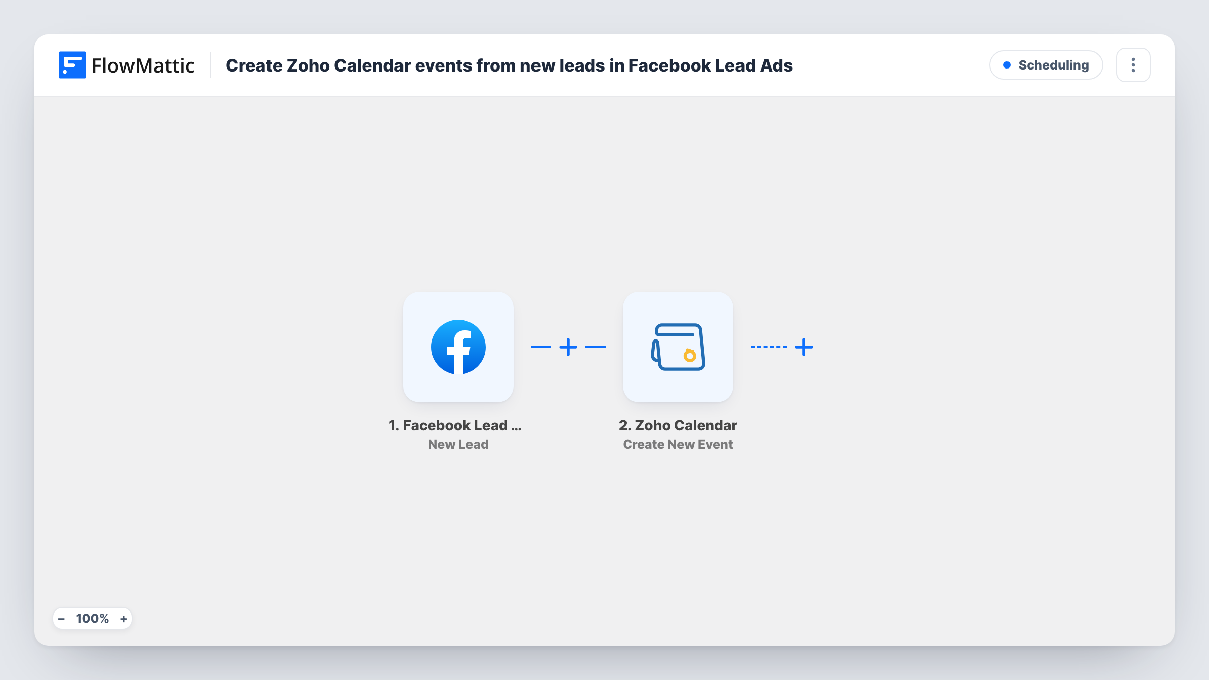 Create Zoho Calendar events from new leads in Facebook Lead Ads