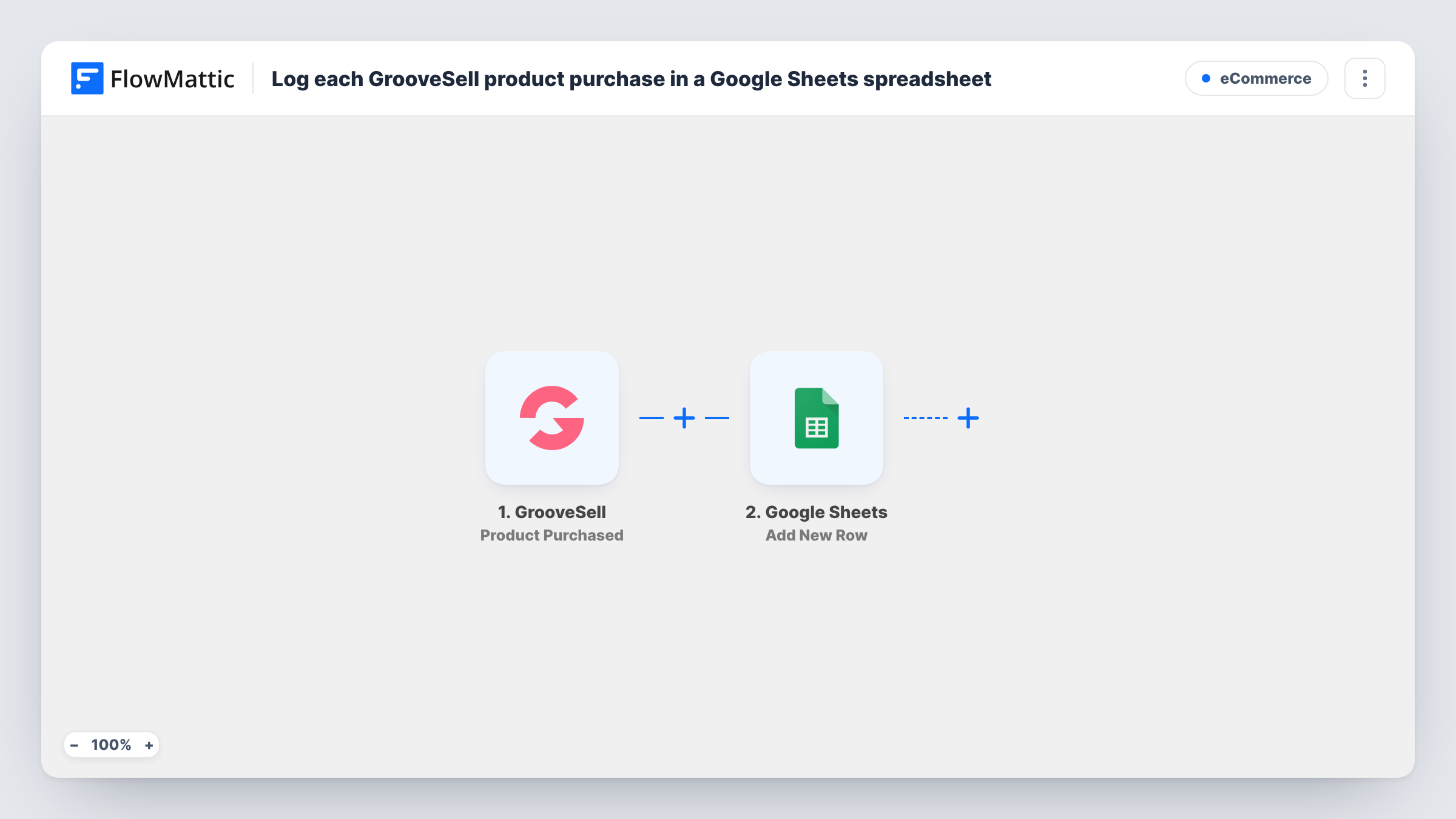 Log each GrooveSell product purchase in a Google Sheets spreadsheet