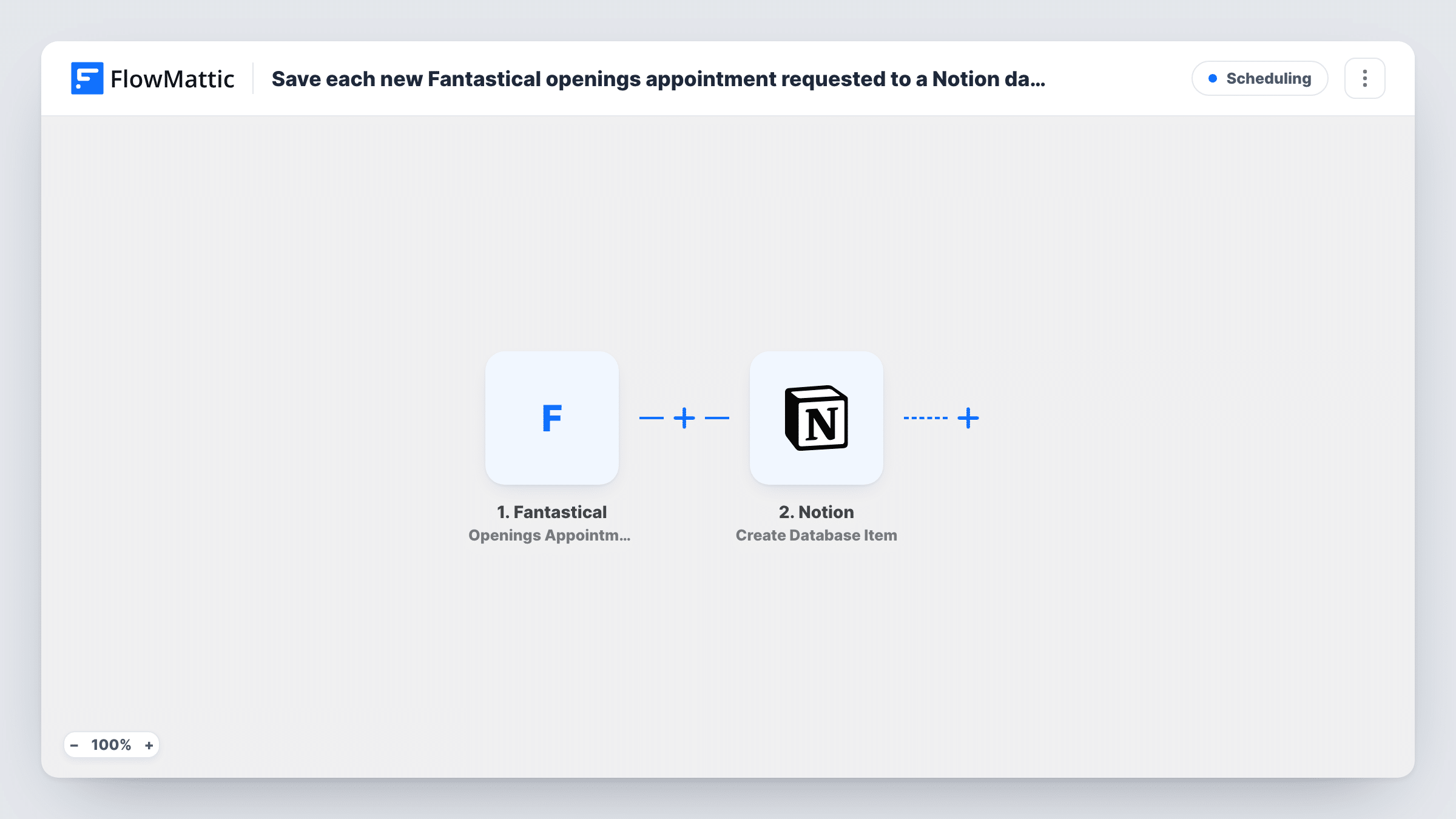 Save each new Fantastical openings appointment requested to a Notion database
