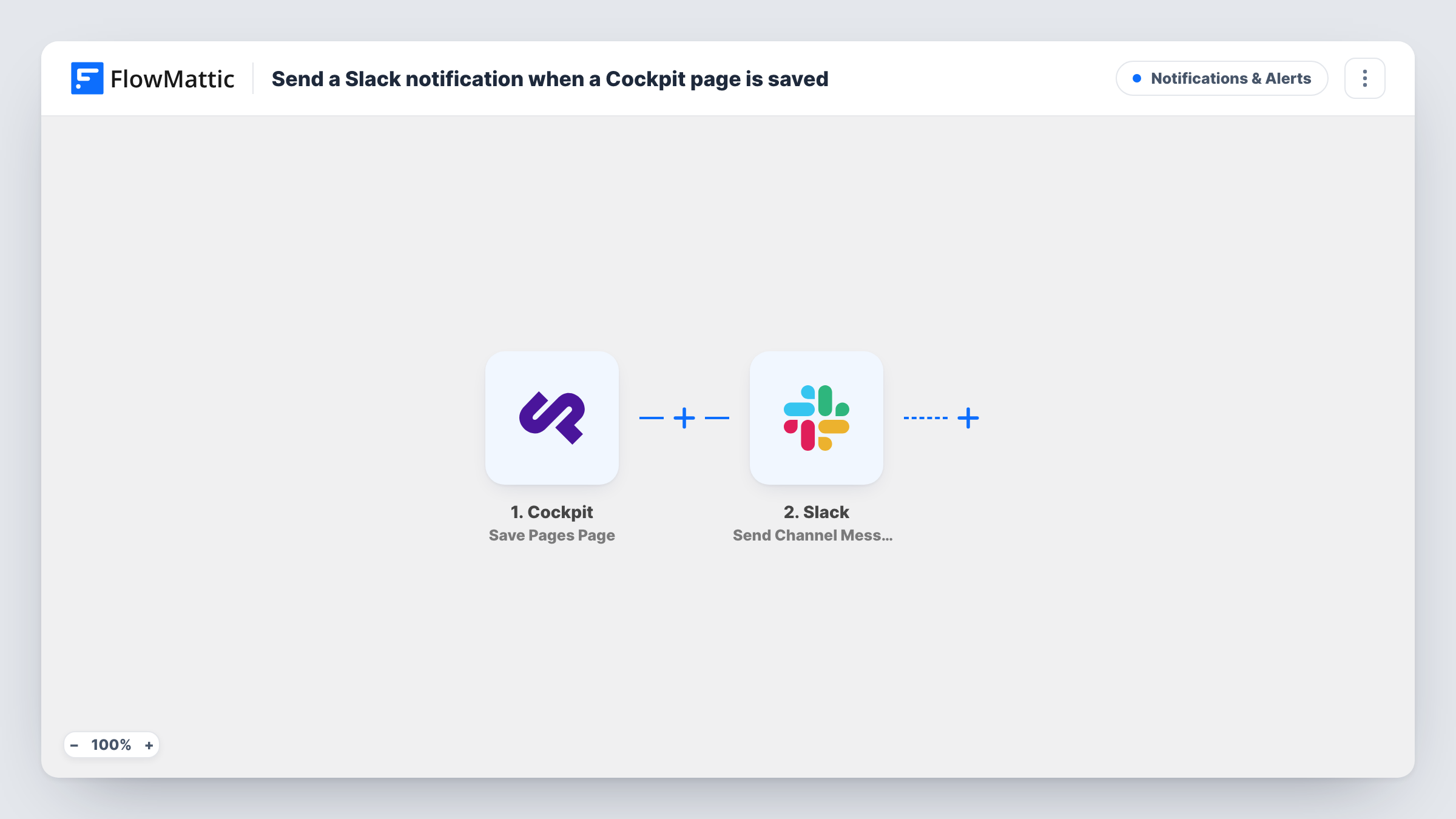 Send a Slack notification when a Cockpit page is saved