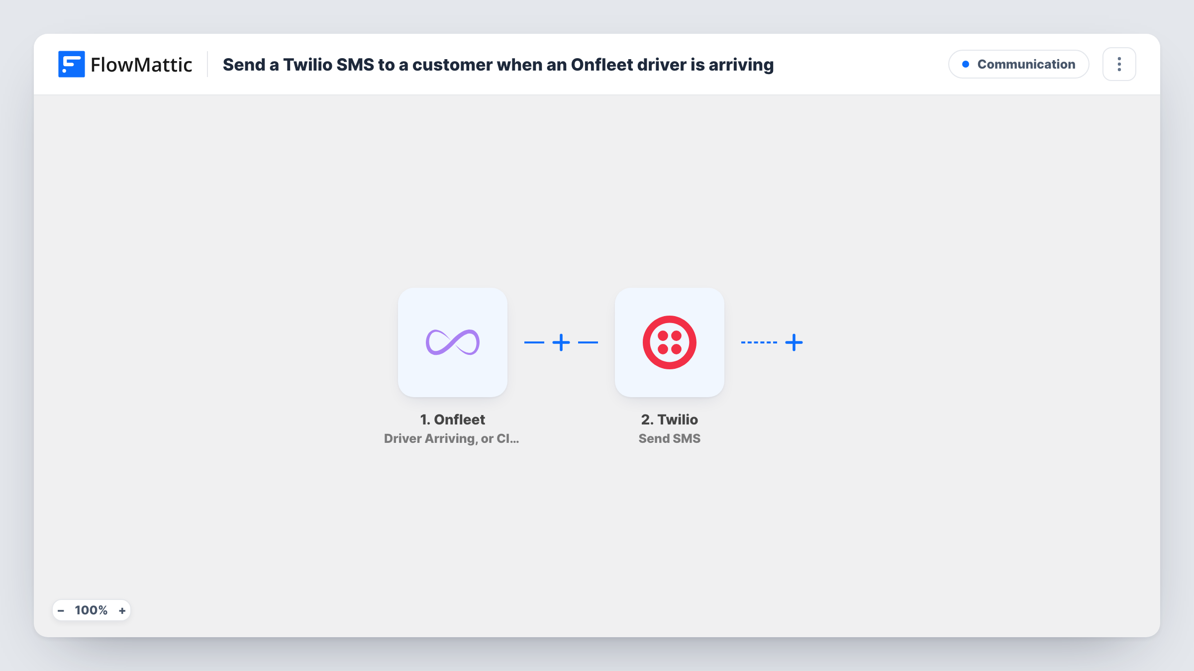 Send a Twilio SMS to a customer when an Onfleet driver is arriving