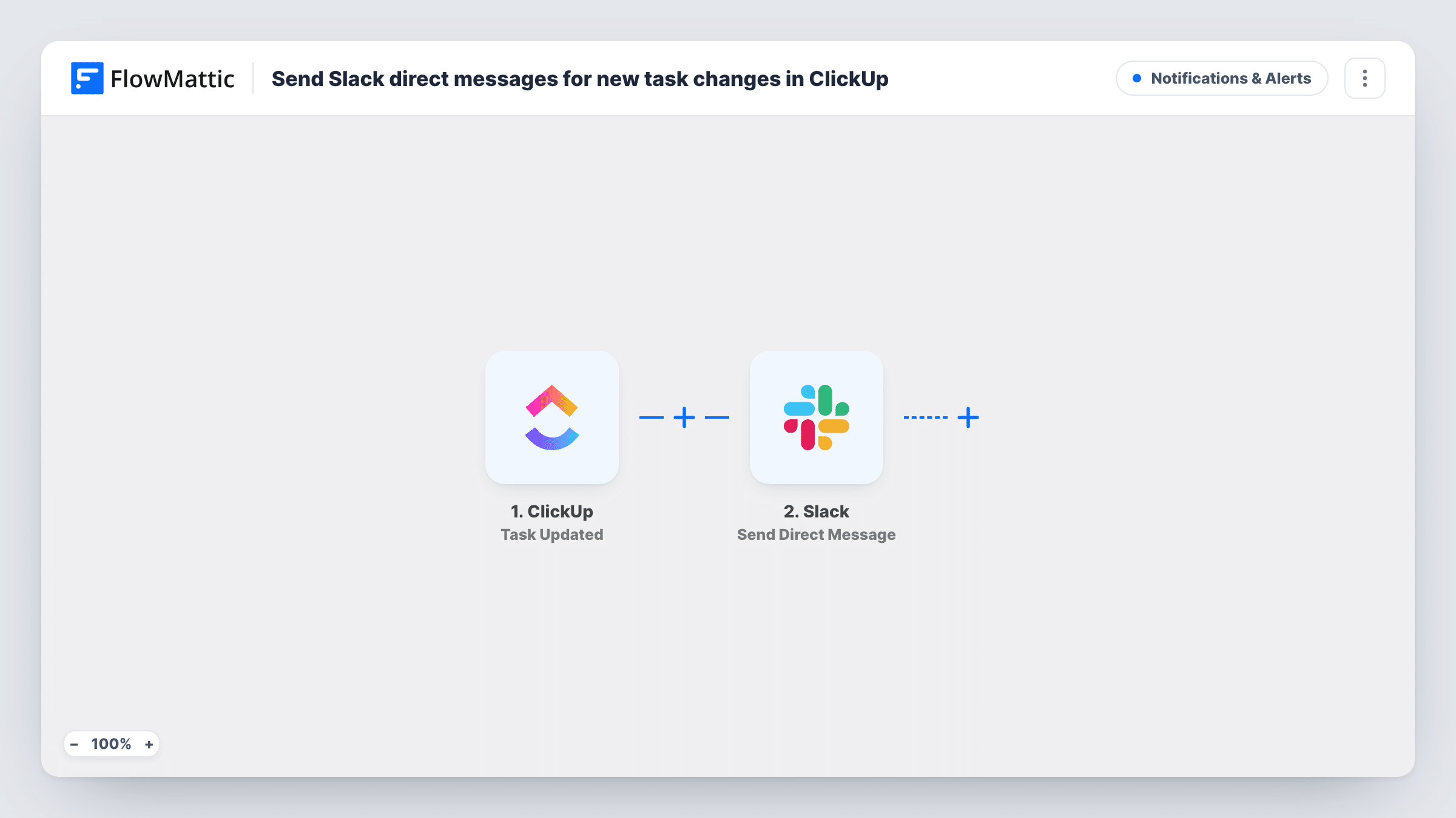 Send Slack direct messages for new task changes in ClickUp