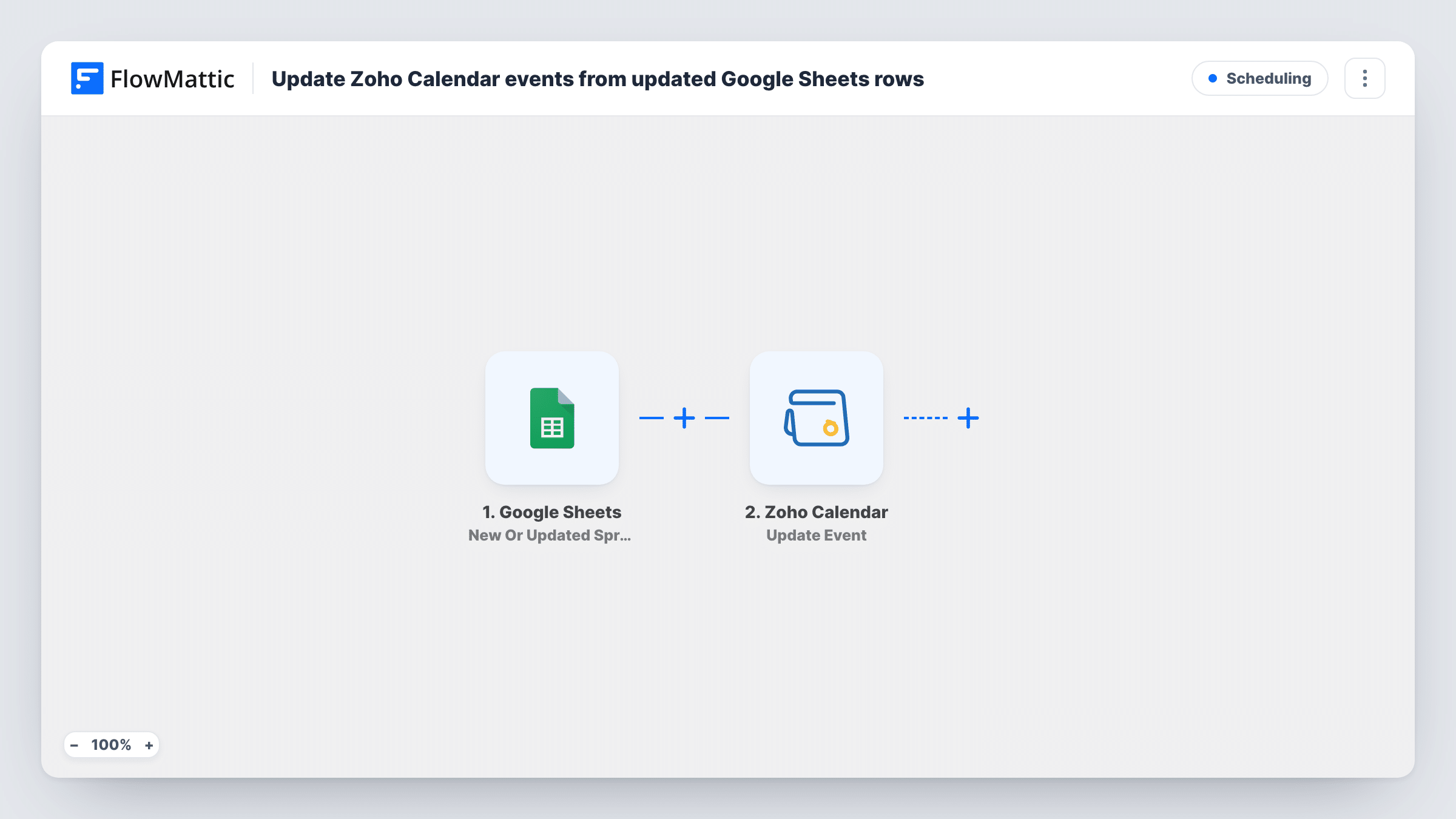 Update Zoho Calendar events from updated Google Sheets rows
