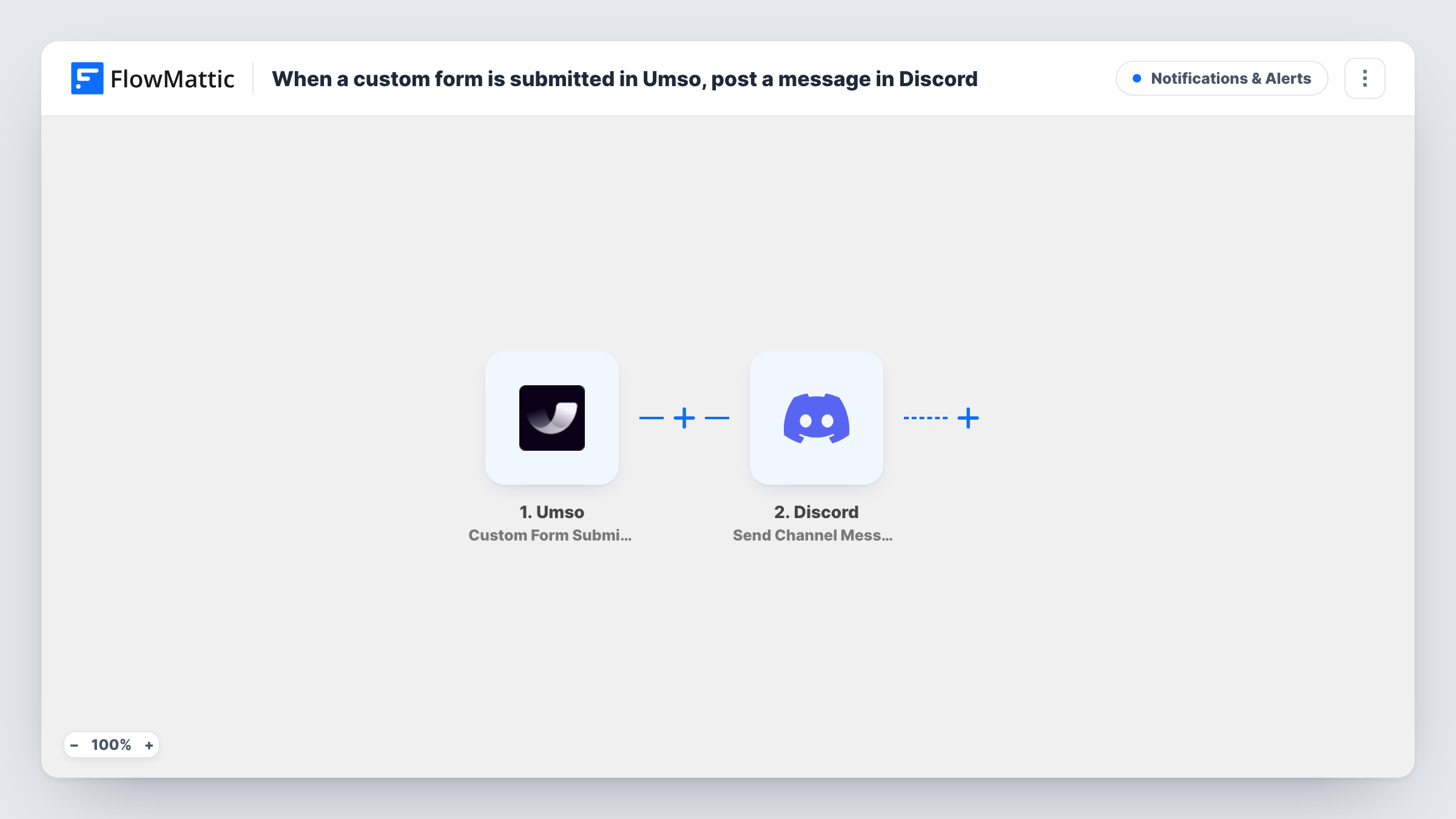 When a custom form is submitted in Umso, post a message in Discord