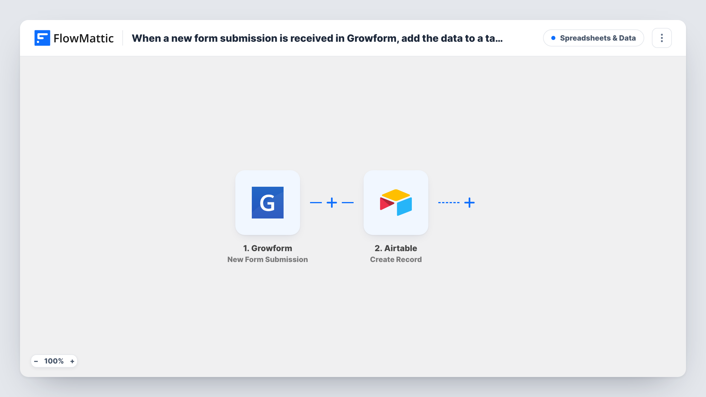 When a new form submission is received in Growform, add the data to a table in Airtable