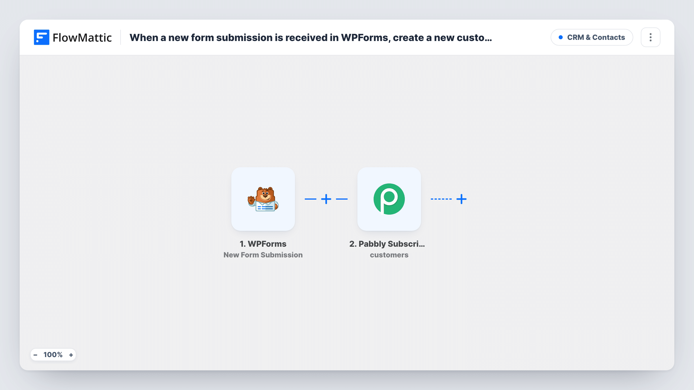 When a new form submission is received in WPForms, create a new customer in Pabbly Subscriptions