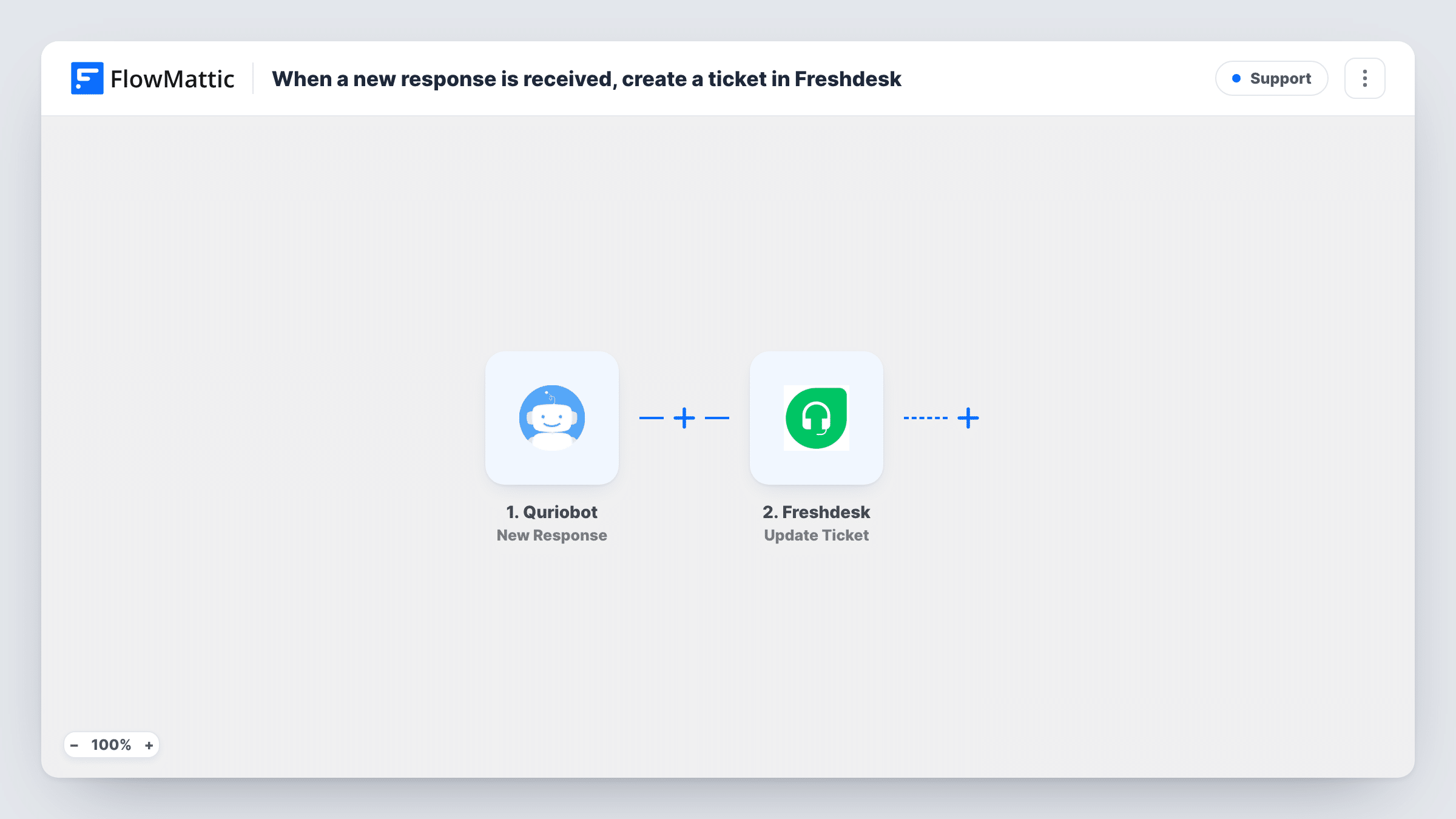 When a new response is received, create a ticket in Freshdesk