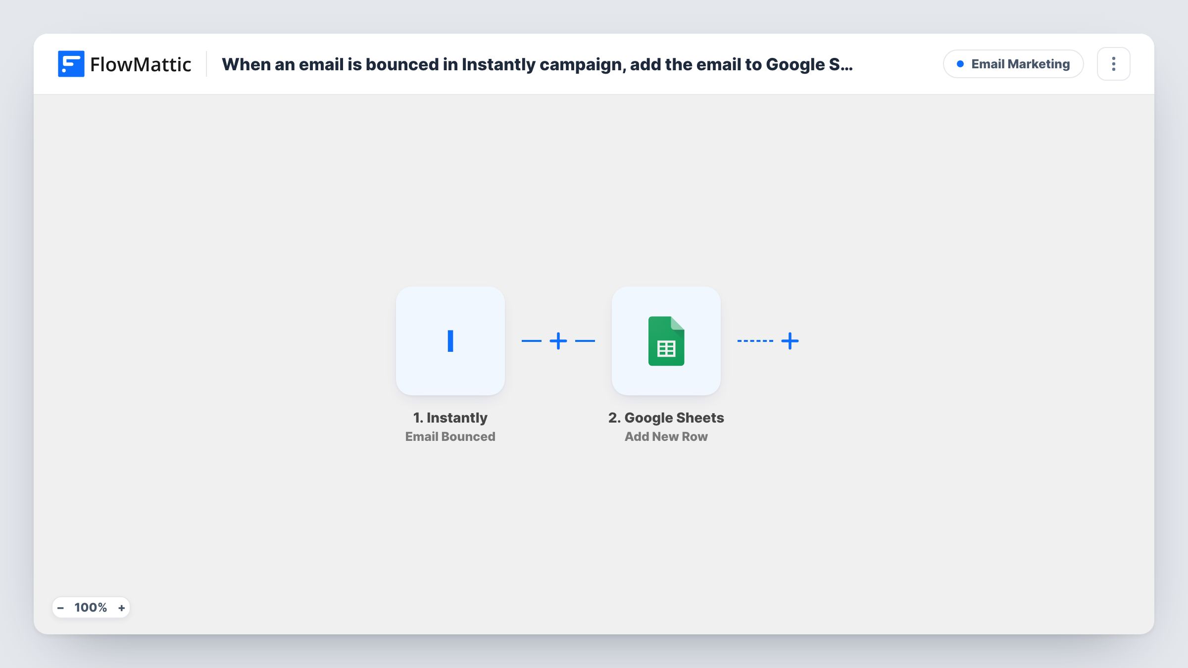 When an email is bounced in Instantly campaign, add the email to Google Sheet as new row