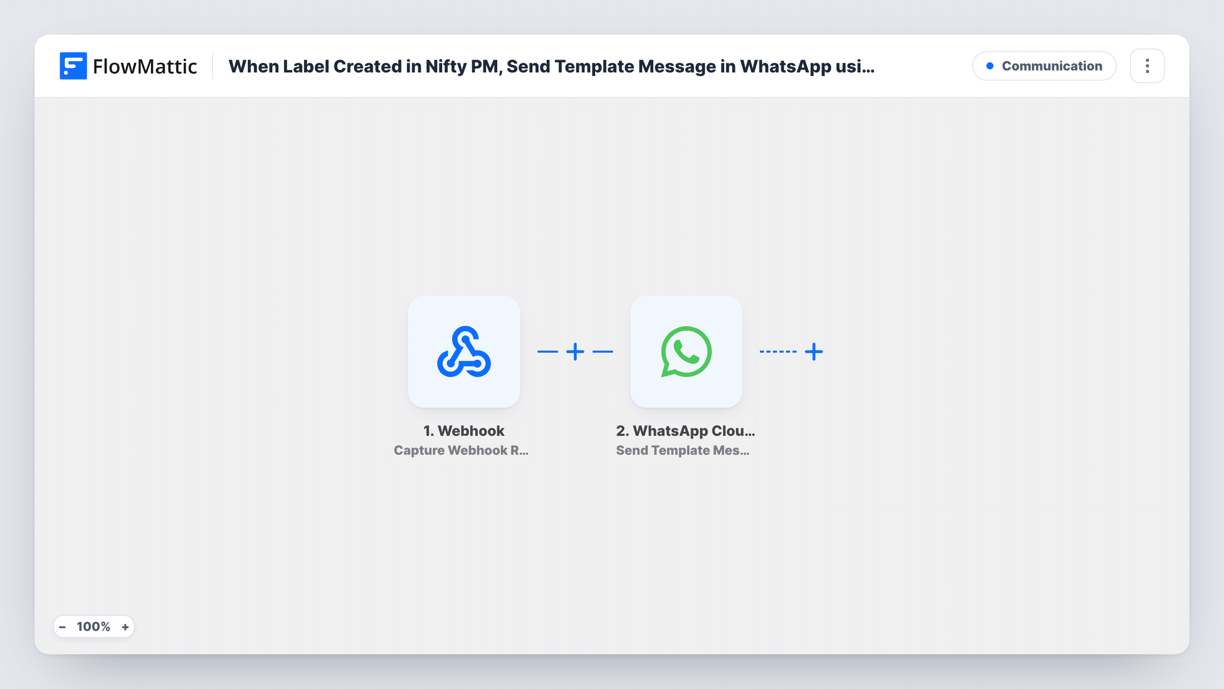 When Label Created in Nifty PM, Send Template Message in WhatsApp using WhatsApp Cloud API
