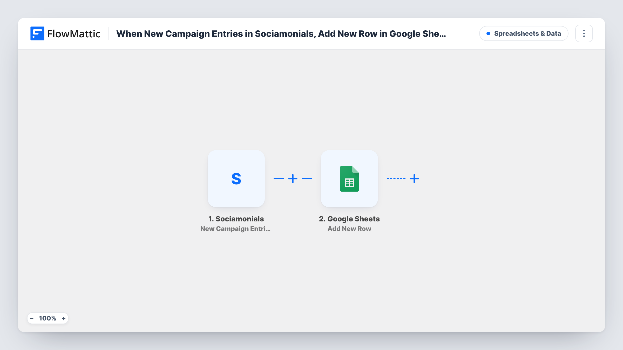 When New Campaign Entries in Sociamonials, Add New Row in Google Sheets