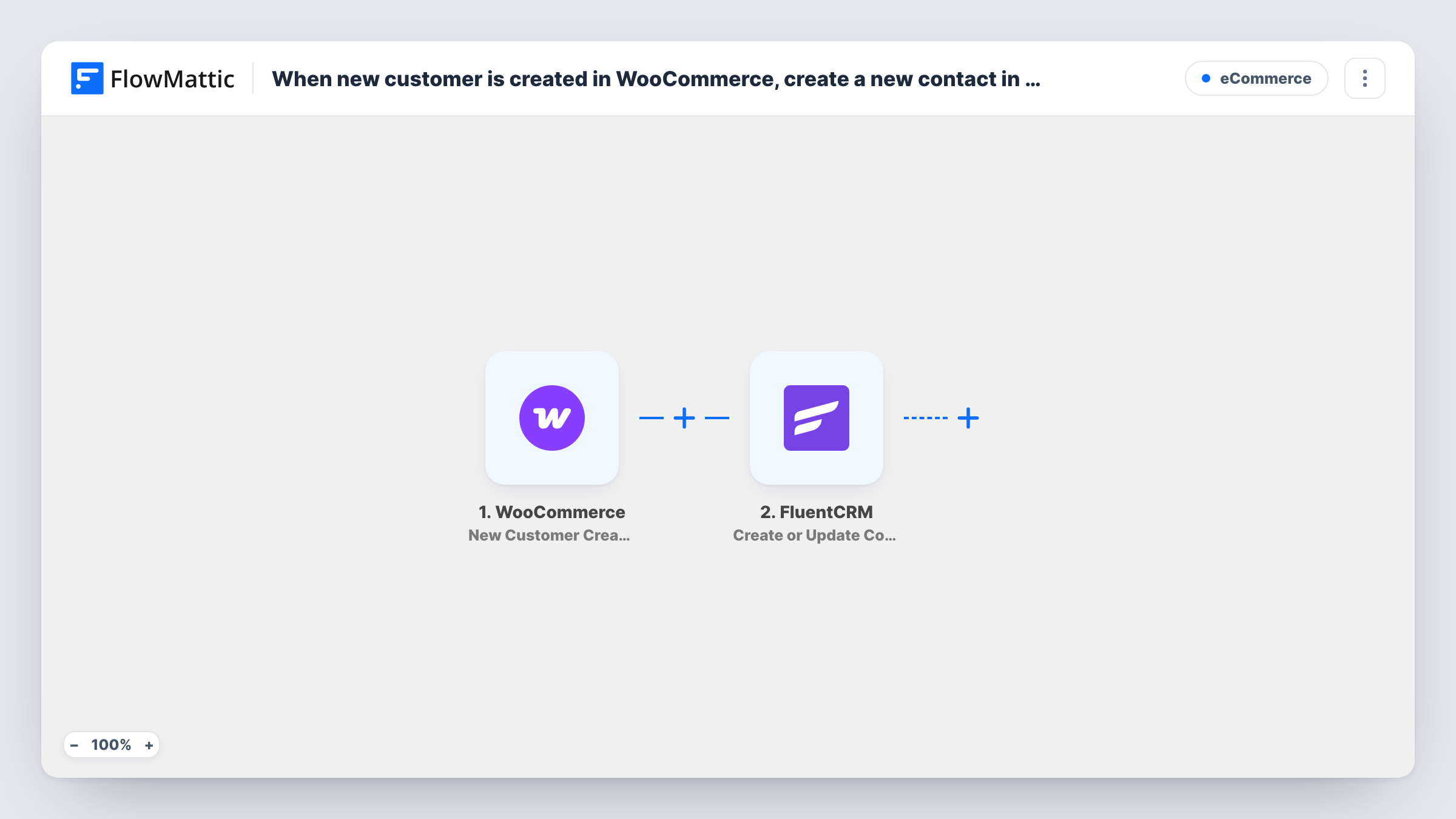 When new customer is created in WooCommerce, create a new contact in FluentCRM