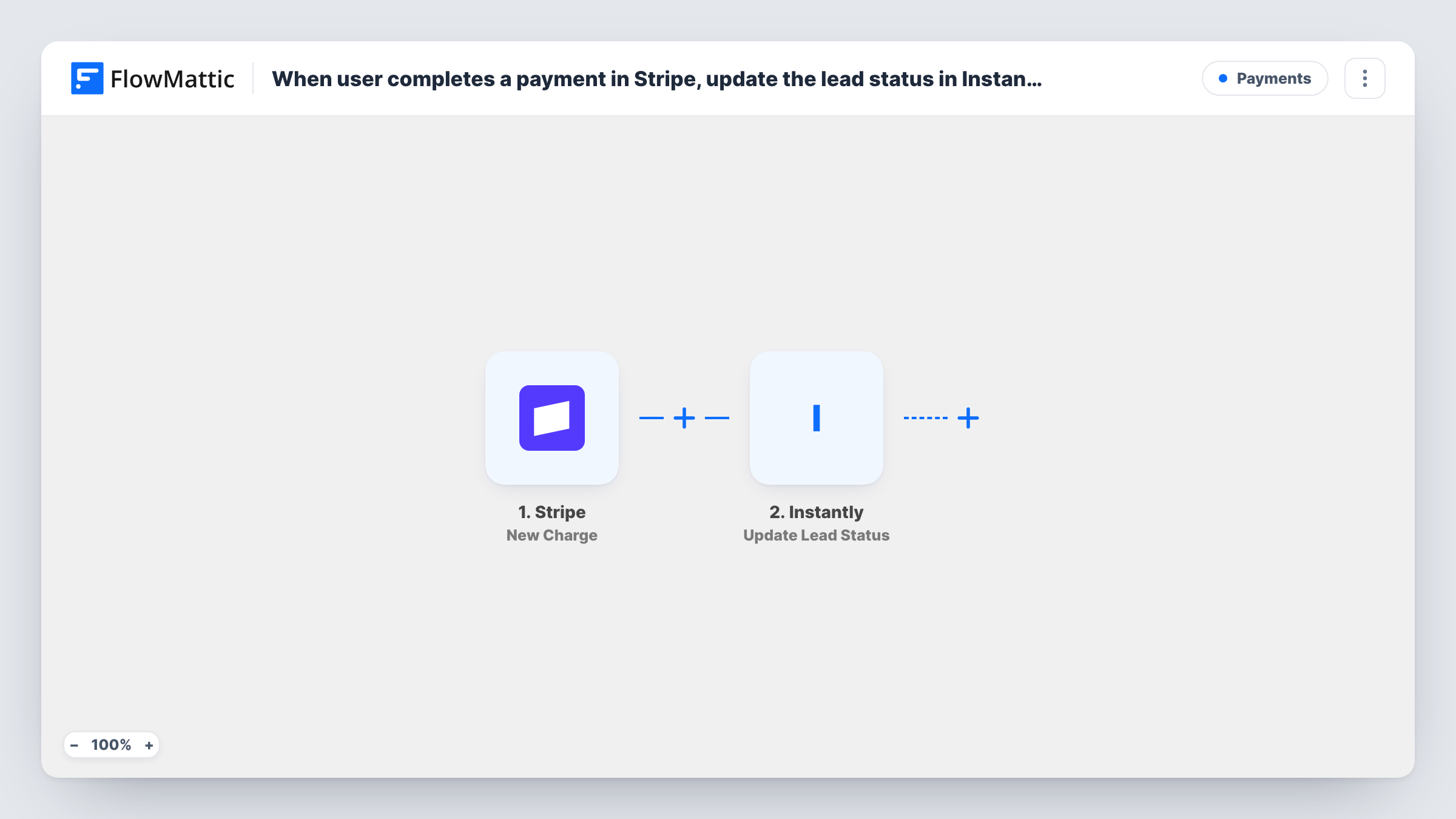 When user completes a payment in Stripe, update the lead status in Instantly