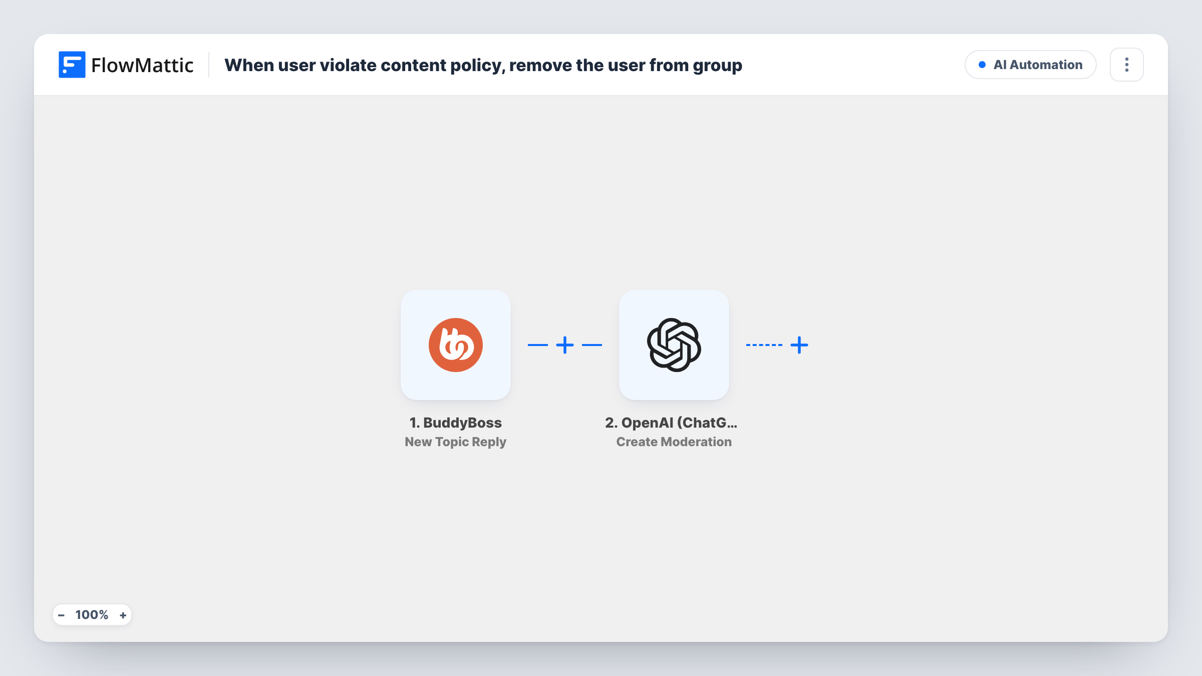 When user violate content policy, remove the user from group
