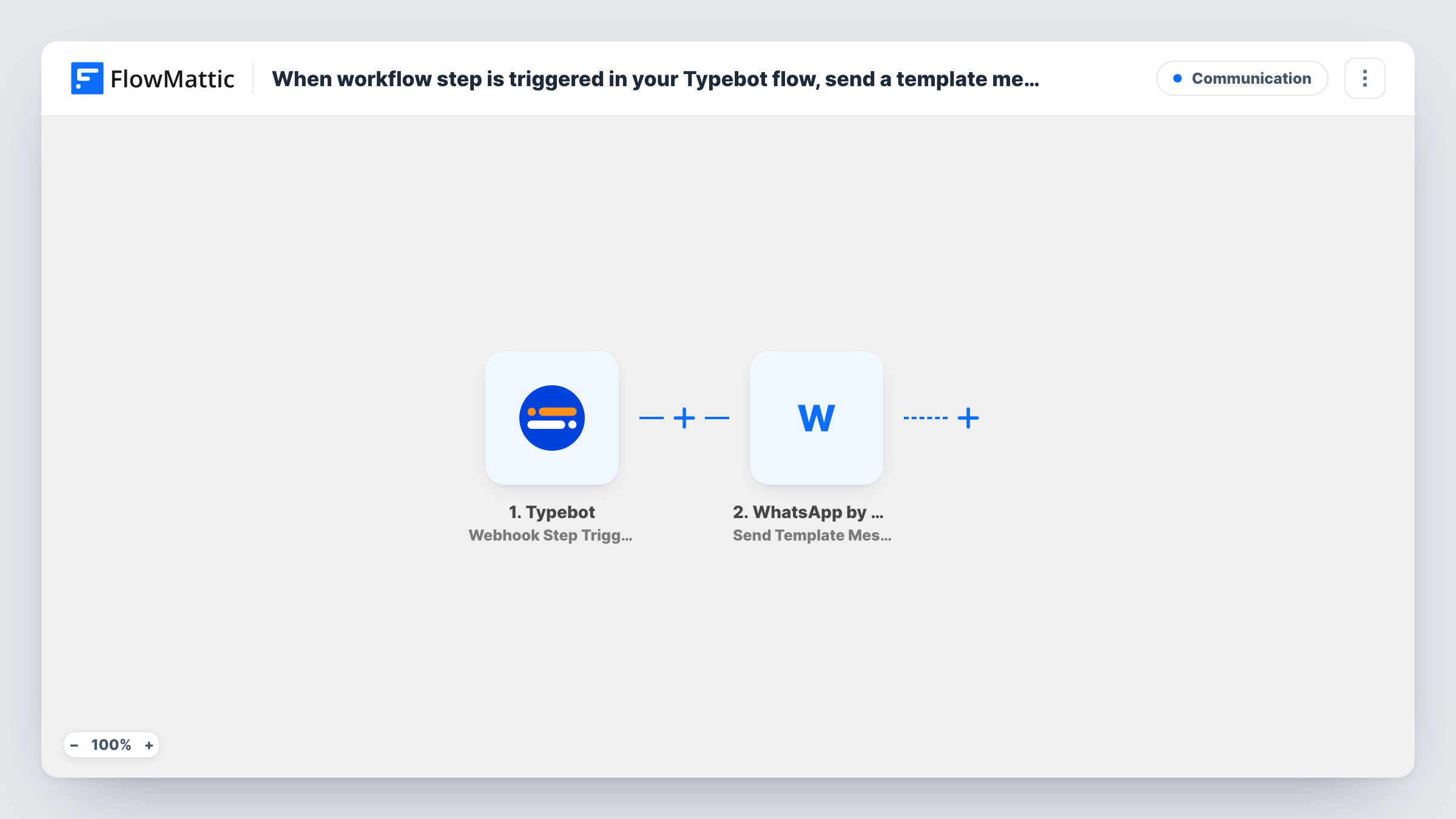 When workflow step is triggered in your Typebot flow, send a template message to WhatsApp using WA.Team