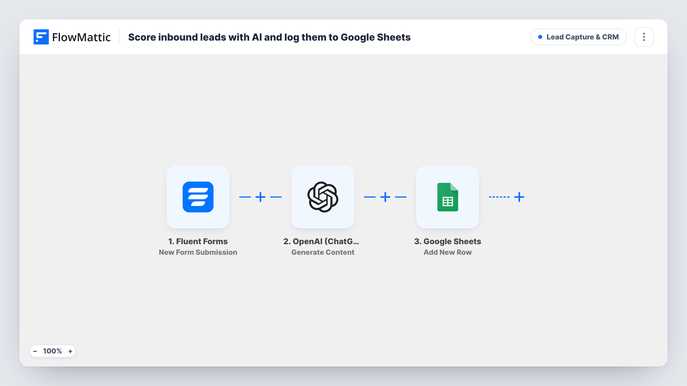Score inbound leads with AI and log them to Google Sheets