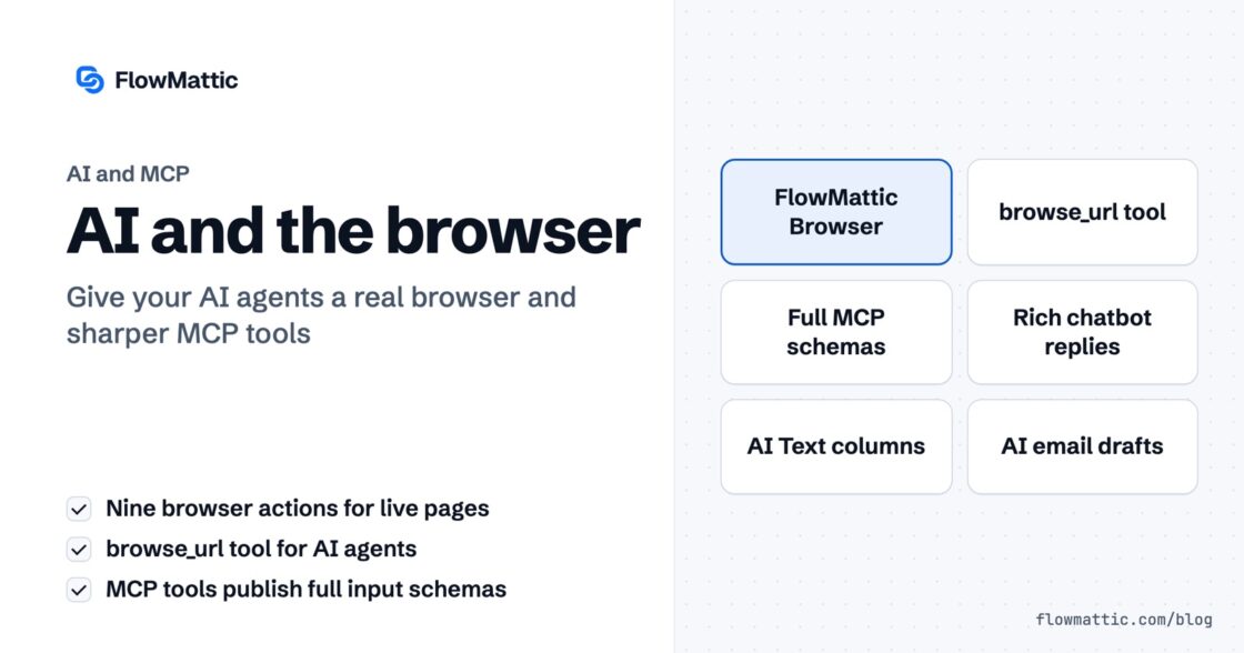 AI & the Browser: FlowMattic Agents Can Now See the Web