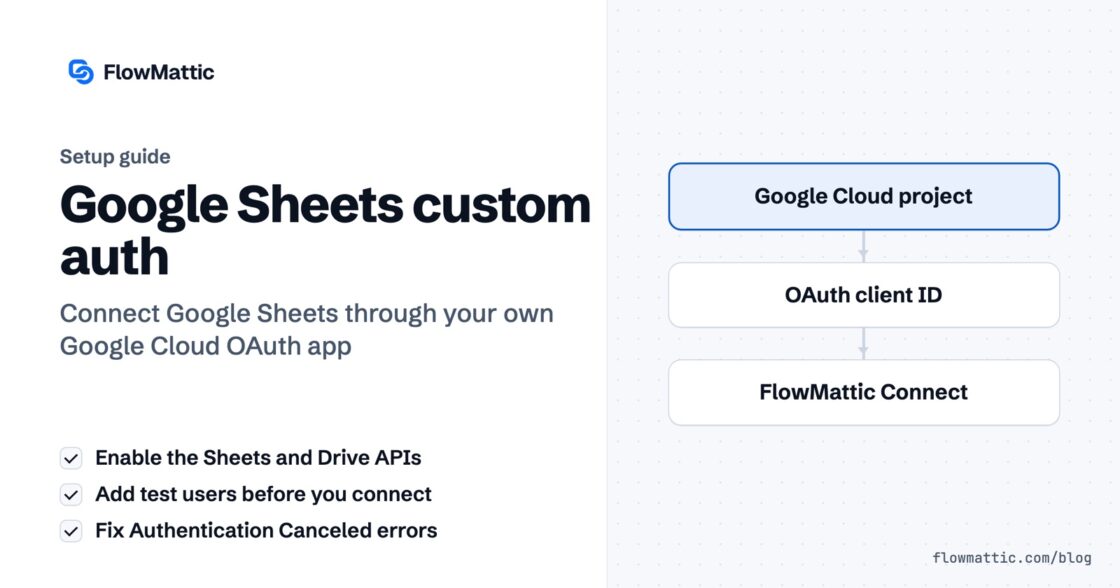 How to Set Up Google Sheets Custom Authentication in FlowMattic